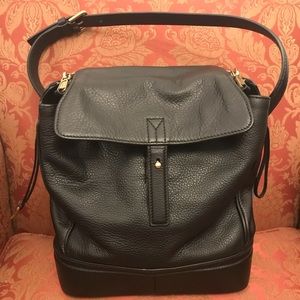 Saint Laurent Sac Black Grained Leather Bag